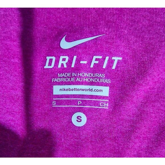 Nike Dri-Fit V-Neck Womens Top, Dark Fuchsia, Sz S - Picture 4 of 4